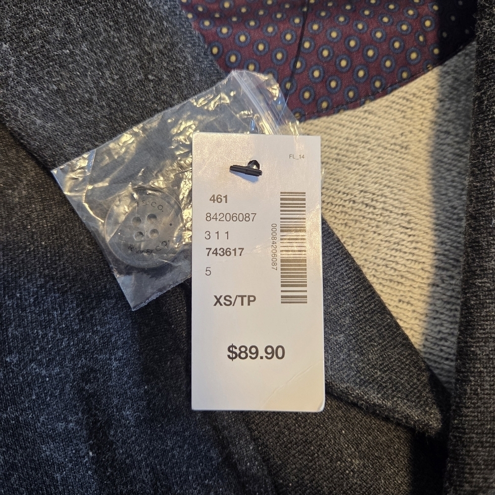 RW&CO Men’s Grey Button Cardigan XS New With Tags - Picture 6 of 7